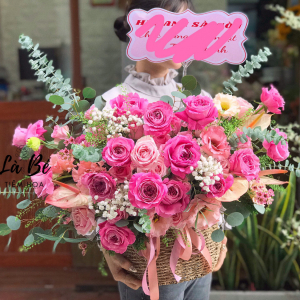 Giỏ Hoa Chúc Mừng - LB00182 - labe.vn