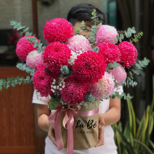 Mix Cúc Mẫu Đơn Hồng - LB00226 - labe.vn
