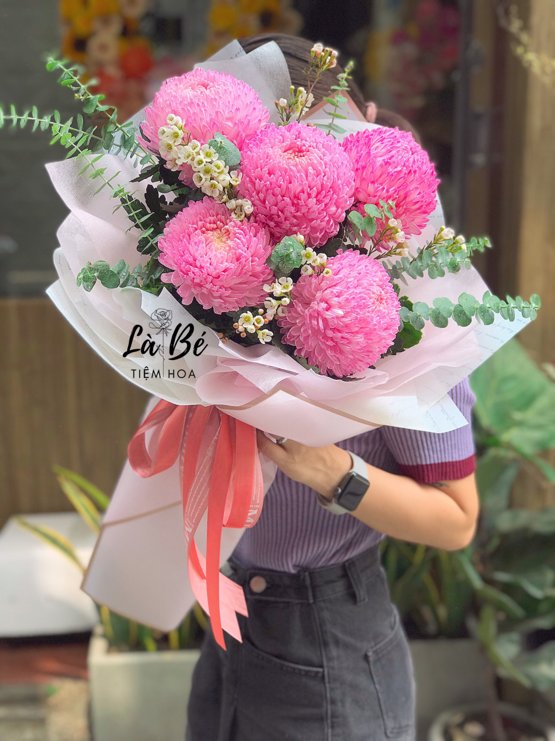 Cúc Mẫu đơn Hồng - LB00152 - labe.vn