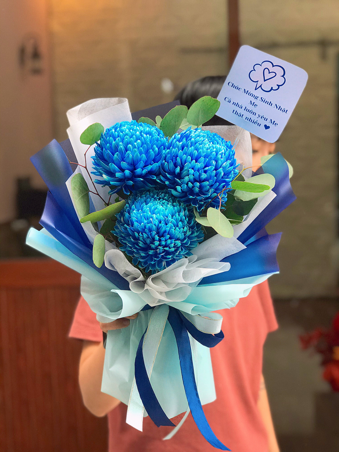 Cúc Mẫu đơn xanh dương - LB00227 - labe.vn