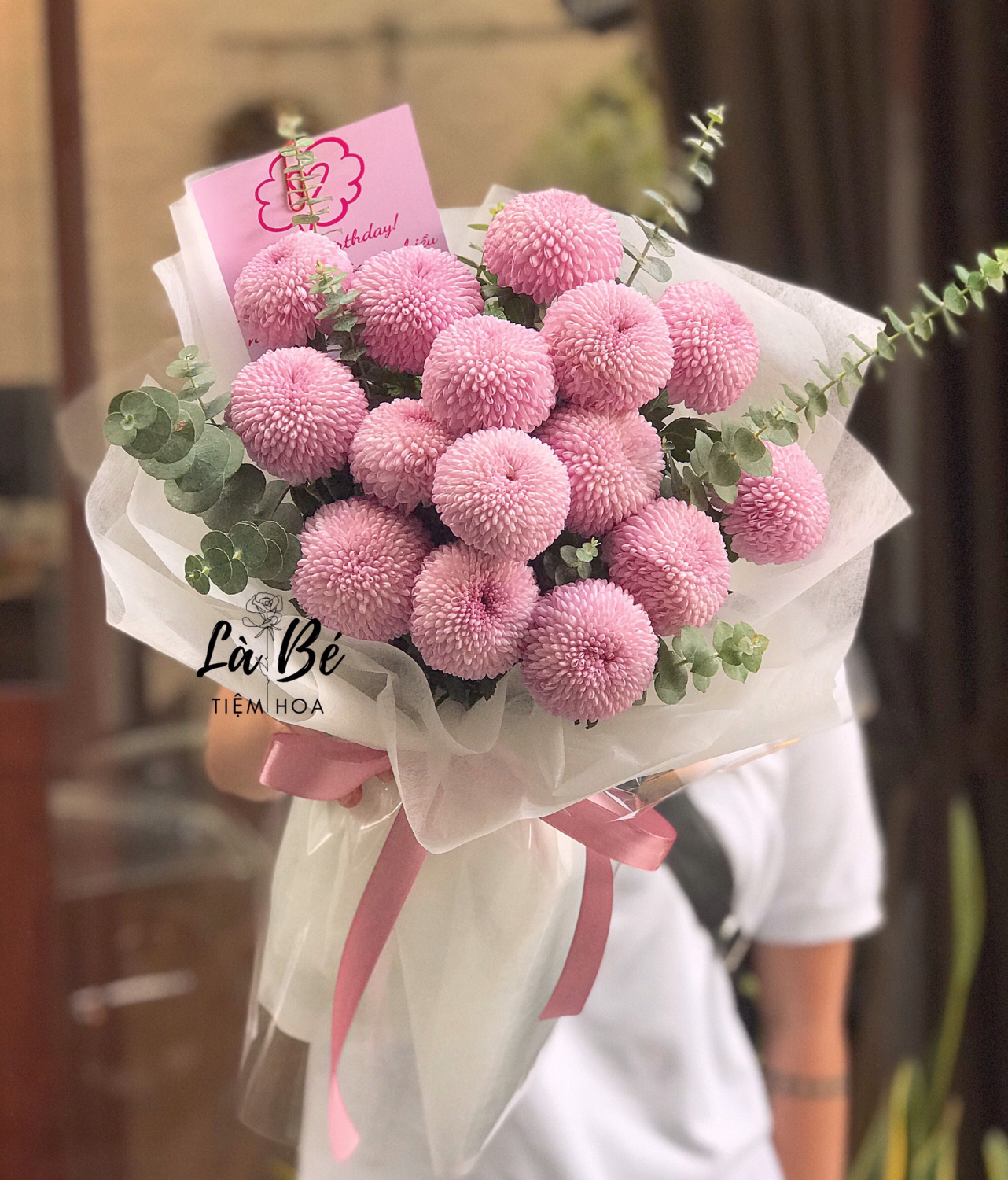 Cúc Pingpong hồng - LB00228 - labe.vn